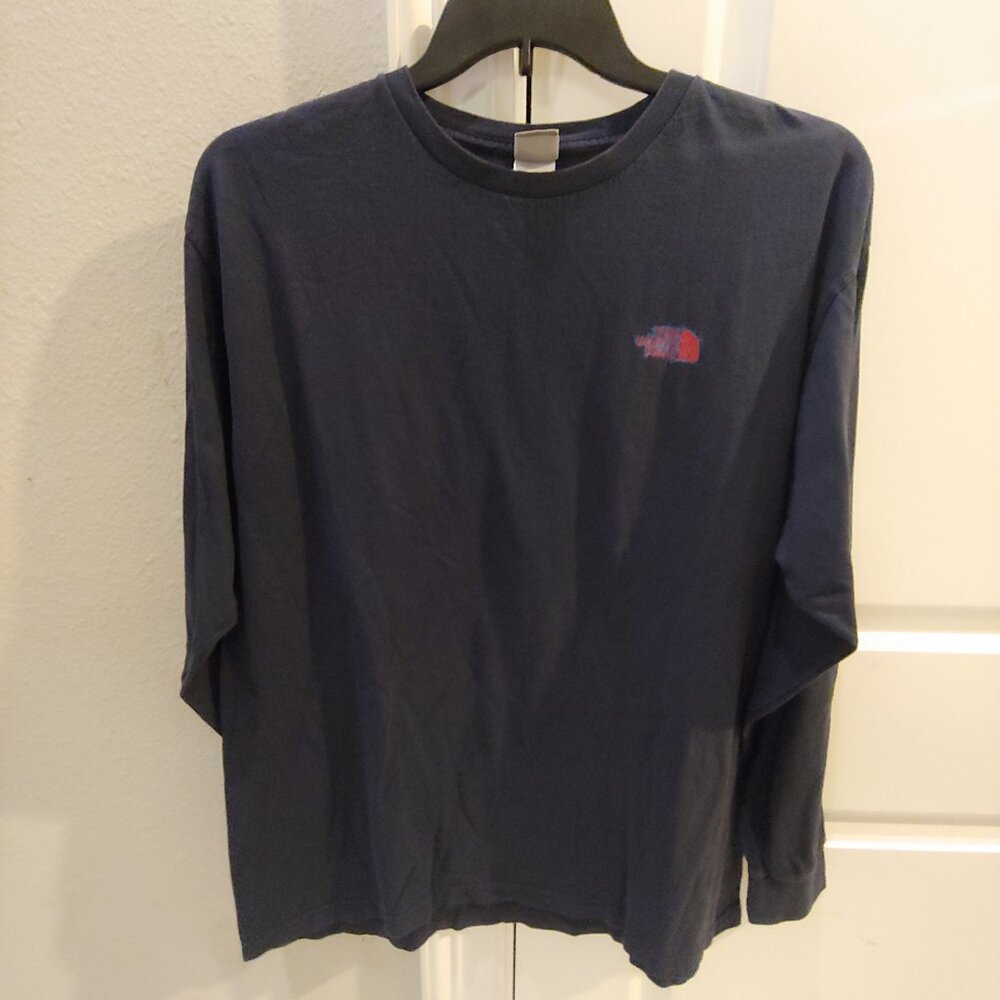 The North Face Shirt Mens Large blue Long Sleeve Exploring Outdoors Hiking - Picture 2 of 4